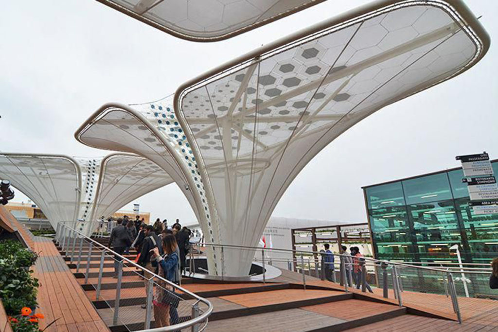 Mái che màng căng ETFE nghệ thuật với khả năng xuyên sáng