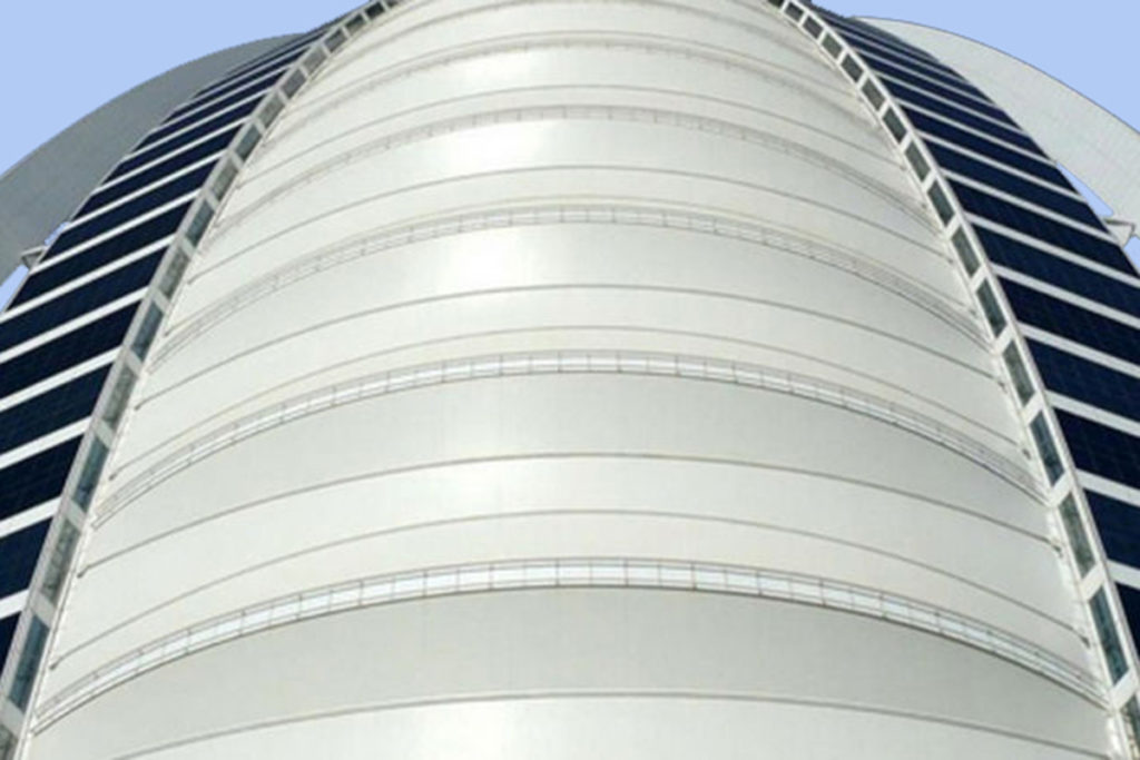 Mặt đứng bạt căng Burj al arab _ PTFE coated fiberglass fabric (for facade cladding) | Nguồn ảnh: advenser