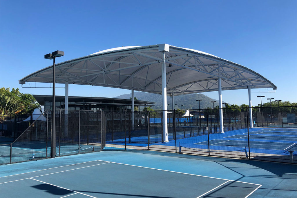 Nhìn tổng thiết kế mái che bạt căng sân Tennis | Nguồn ảnh: Internet