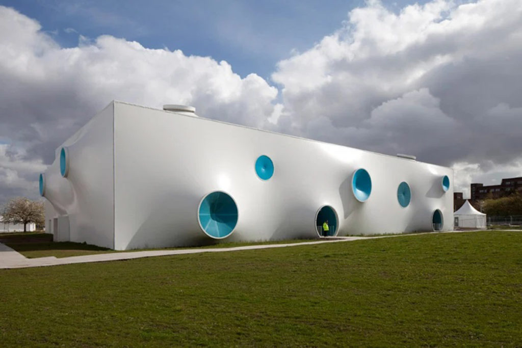 Vỏ bao che bạt căng lỗ tròn Olympic Shooting Venue | Nguồn ảnh: architizer