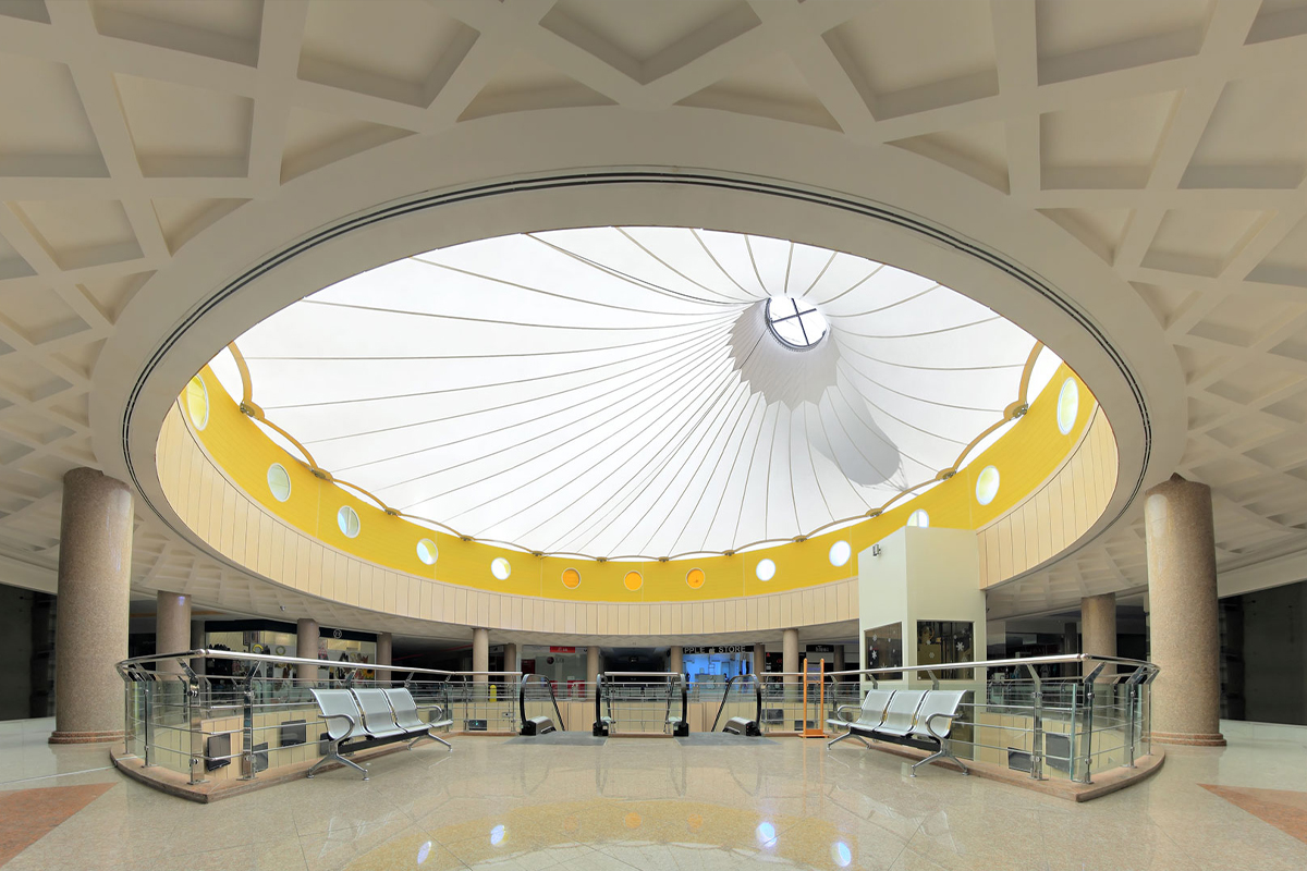Mái che hình chóp_tensile fabric conical shapes_Setare Yazd Shopping Center Canopy_Iran