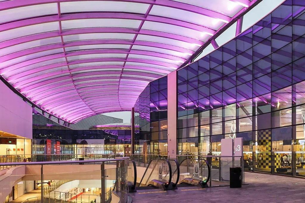 Thiết kế mái bạt căng ETFE cho Trung tâm thương mại với khả năng duy trì áp suất khi mất điện