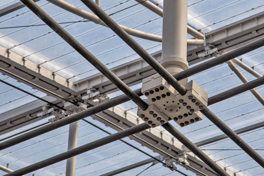 Chi tiết cấu trúc sắt, thép để cố định, căng màng ETFE - Thân thiện môi trường