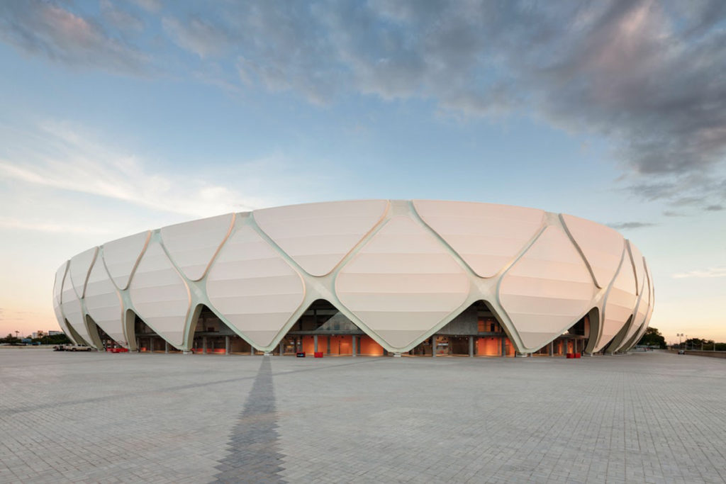 Mẫu mái che sân vận động Amazônia bởi Schlaich Bergermann Und Partner, Manaus, Brazil | Nguồn: Architizer