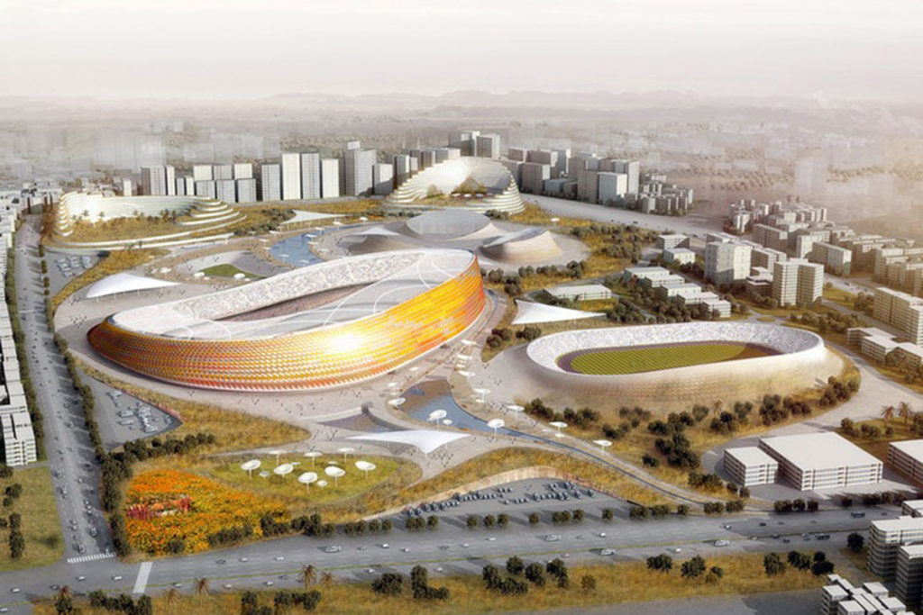 Mẫu mái che sân vận động Addis Ababa National and Sports Village thiết kế bởi LAVA, Addis Ababa, Ethiopia | Nguồn ảnh: Architizer