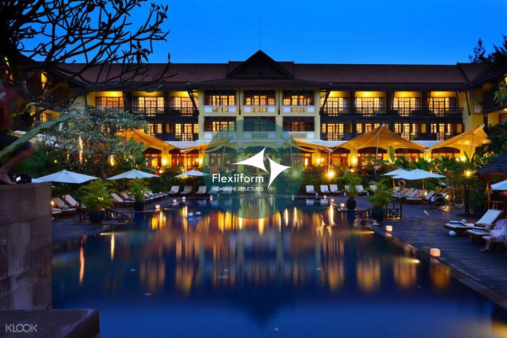 Tổng quan dự án mái che resort tại Victoria Angkor, Siem Reap.