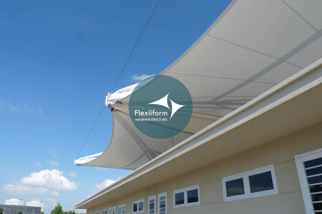 Mái che chóp phễu Becamex hoàn thiện.