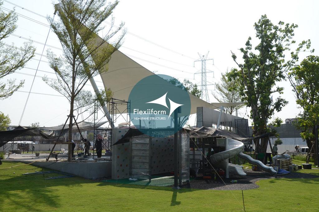 Tổng quan dự án mái che ngoài trời tại sales galleries NSO2.