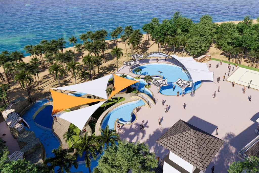 Thiết kế mô phỏng mái che công viên nước bạt căng cho Phú Quốc