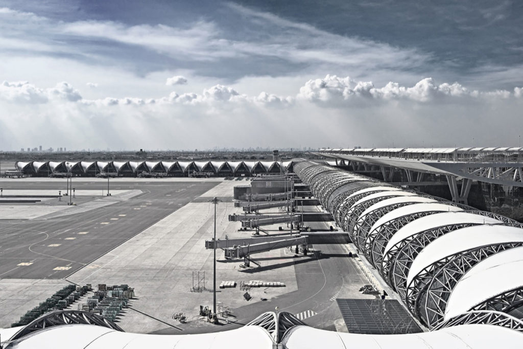 Toàn cảnh sân bay và hệ mái che sân bay Suvarnabhumi Bangkok | Nguồn ảnh: Archdaily