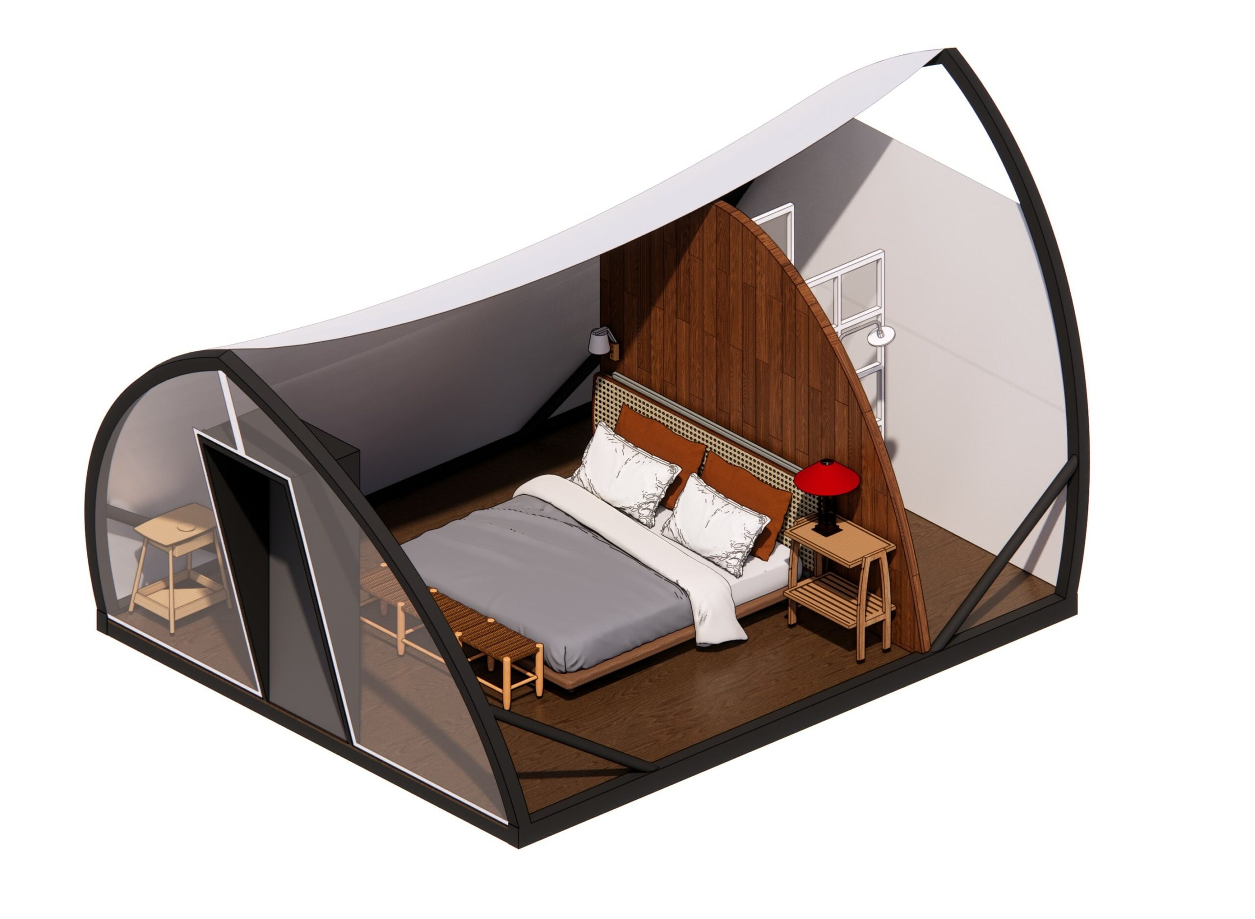 Arch A Tent mặt cắt lớp nội thất