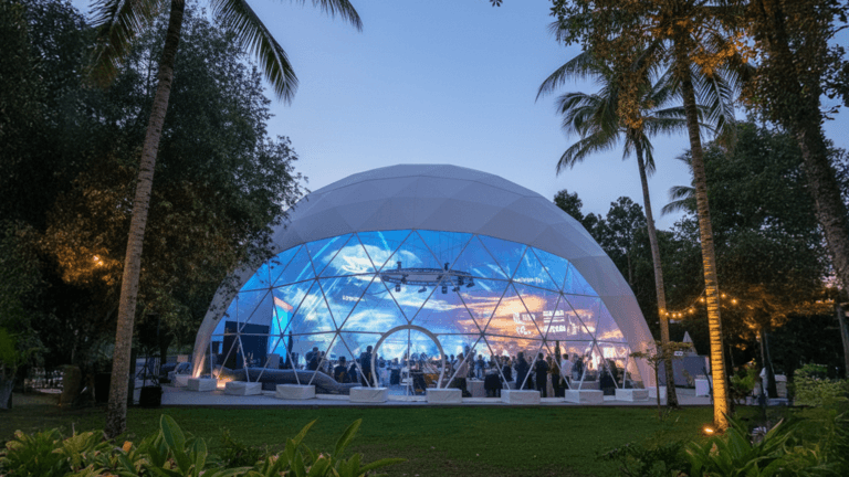 Dome trình chiếu sự kiện lúc chạng vạng